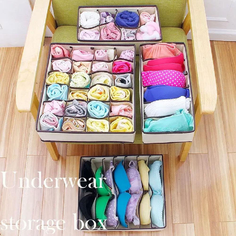 Sock Organizer Tray - Foldable Closet Drawer Organizer Bins for