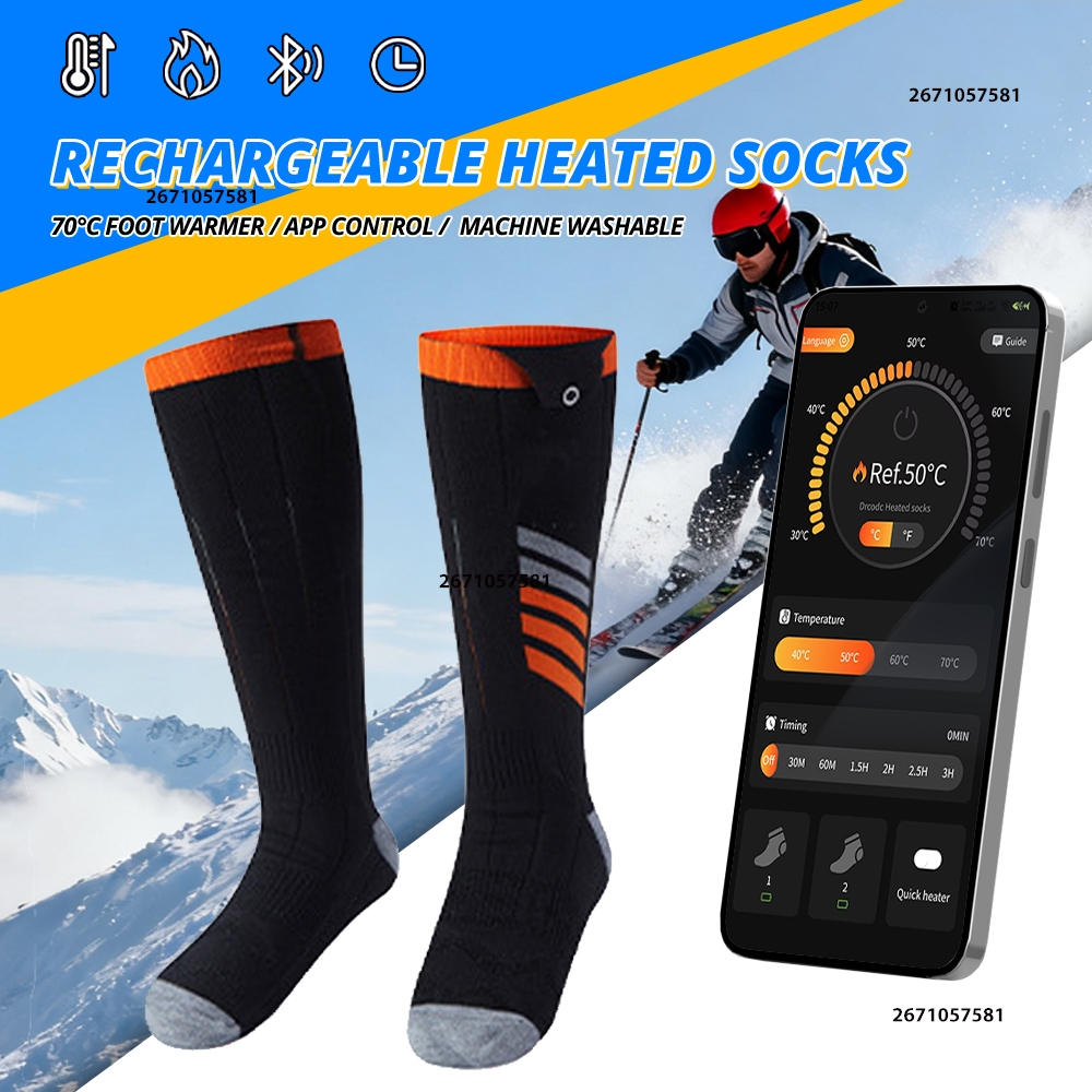 Thermal Sock Winter - APP Control Heated Socks Rechargeable 5000mah