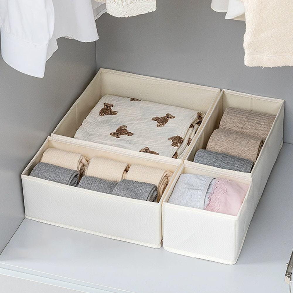 Foldable Cotton Linen Storage  - Sock Organizer Tray 评论和价格
