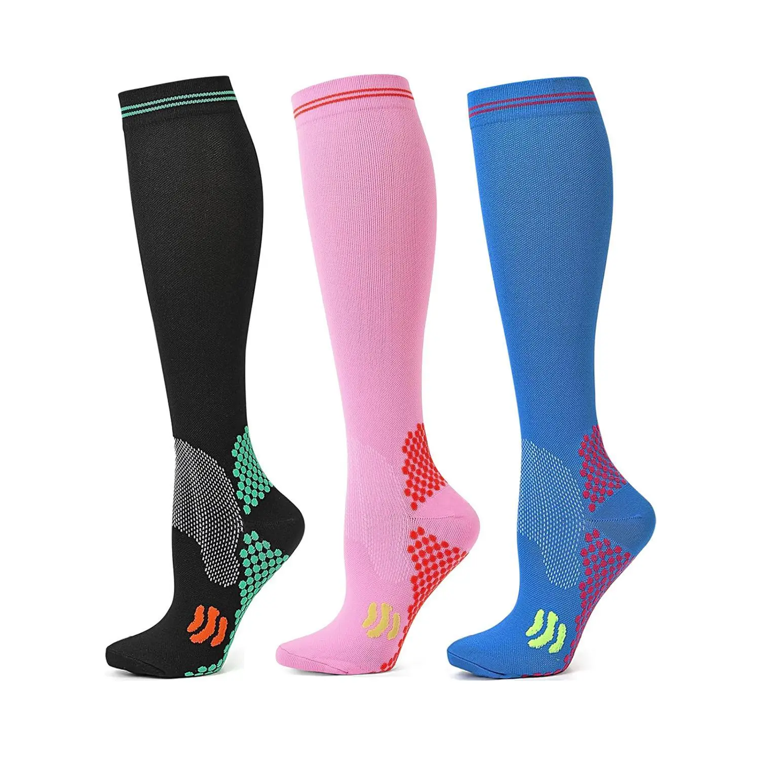 3 Pairs Compression Socks Unis - Knee High Sock Women 评论和价格