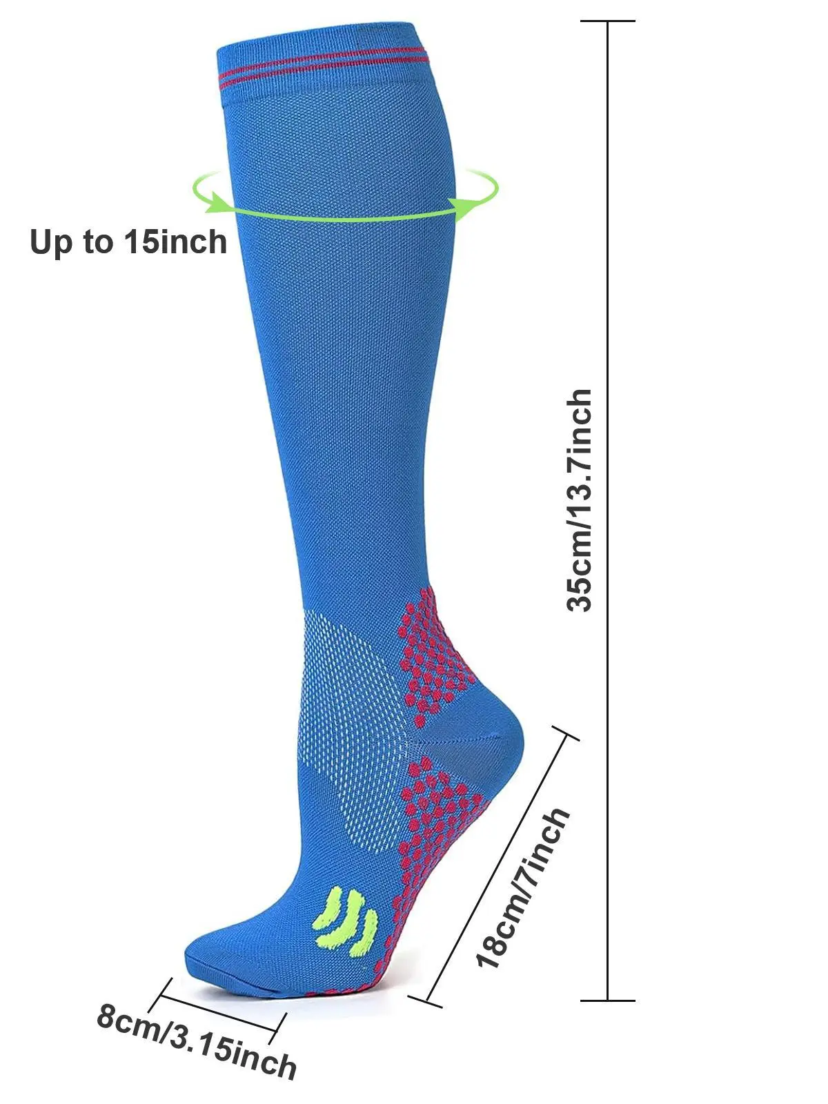 3 Pairs Compression Socks Unis - Knee High Sock Women 评论和价格