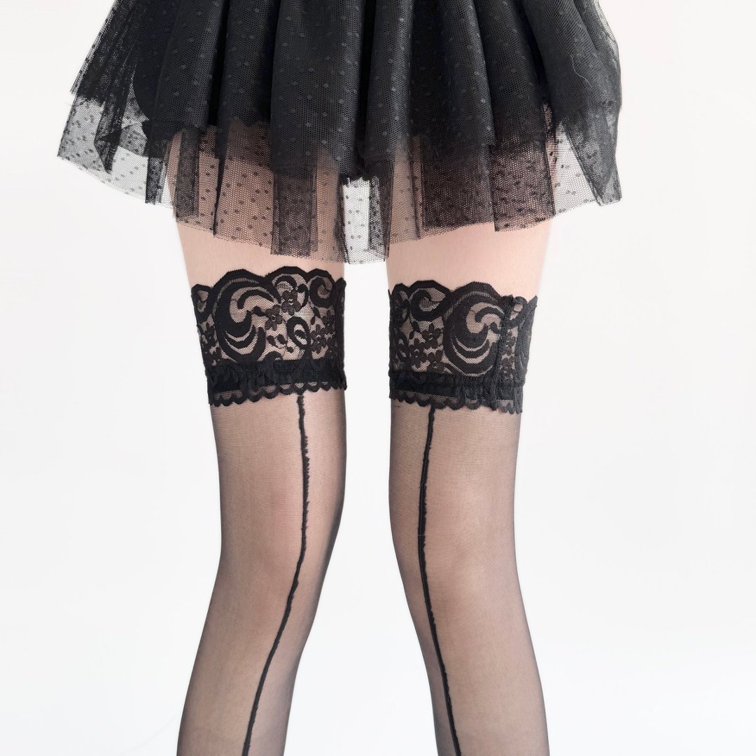 Lace Top Sheer Thigh High Stoc - Thigh High Sock Stay Up 评论和价格