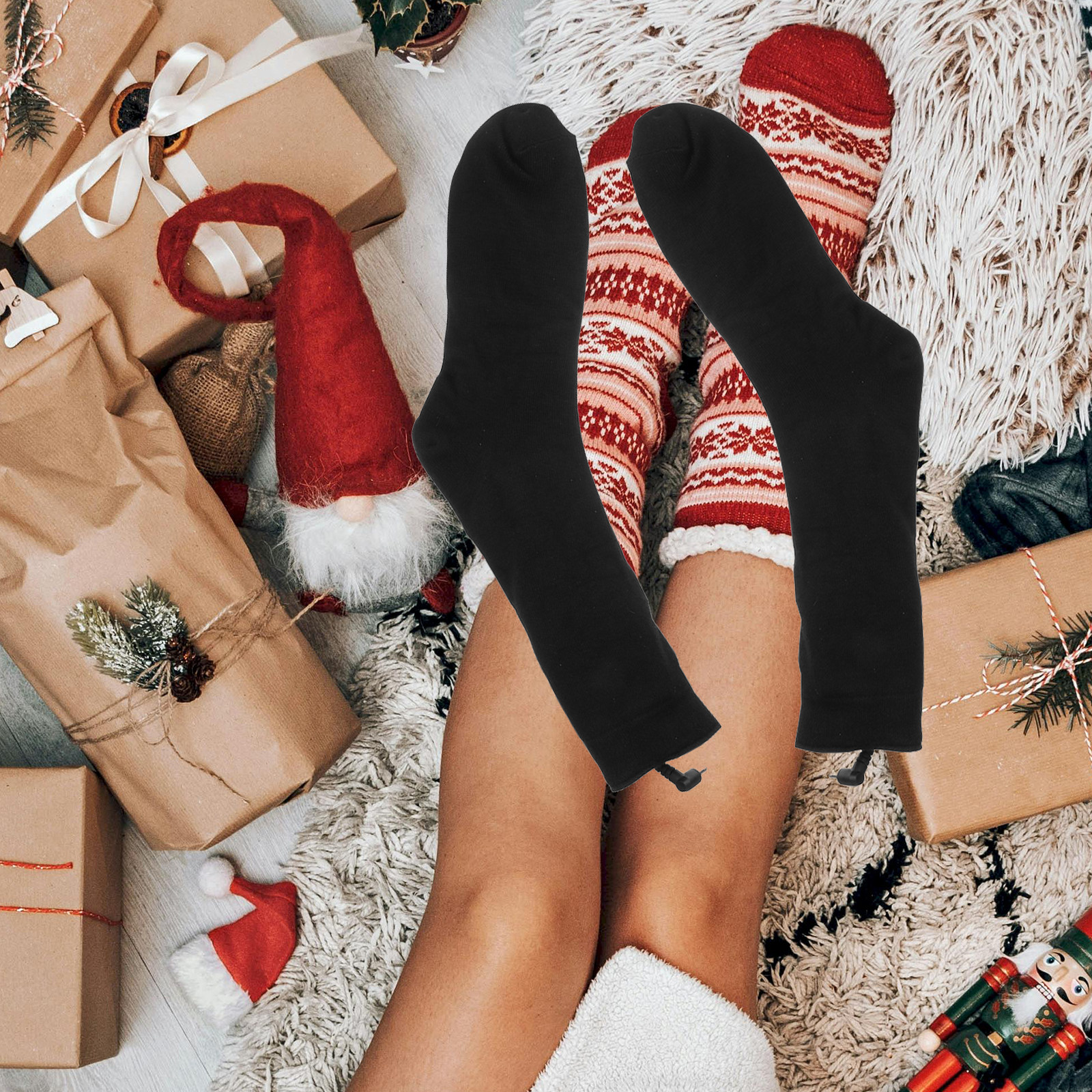 1Pair Battery Heated Socks Ele - Thermal Sock Winter 评论和价格