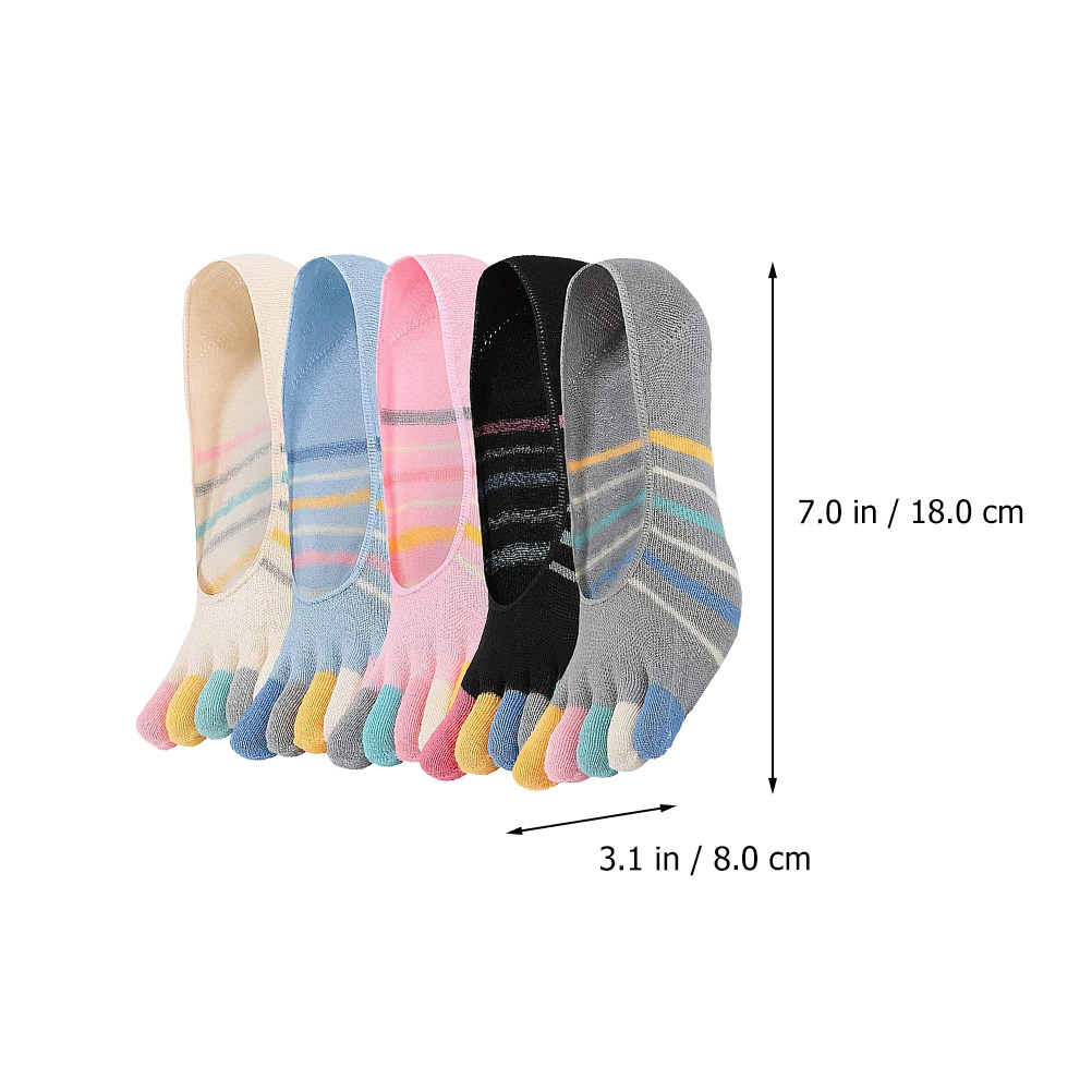 5 Pairs Yoga Five Finger Socks - Invisibility Sock Loafer 评论和价格