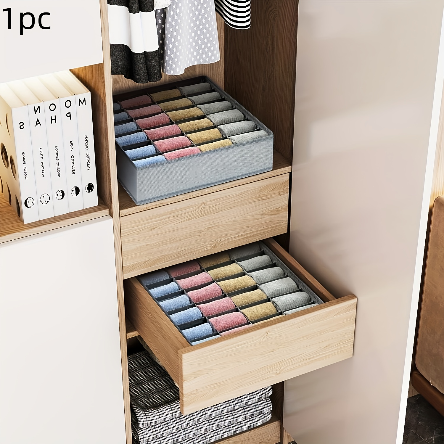 24-Compartment Fabric Drawer O - Sock Organizer Tray 评论和价格