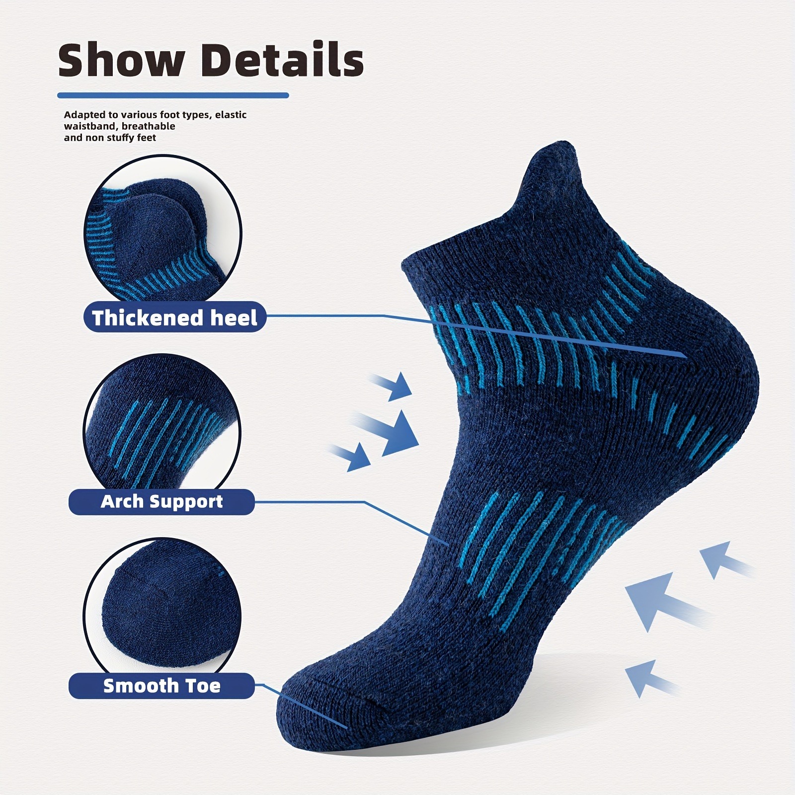 HOU  2026  5 Pairs Unisex Meri - Wool Hiking Sock 评论和价格