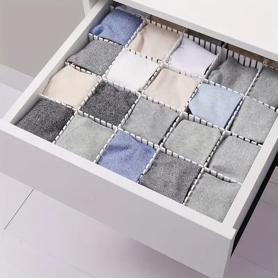 4PCS Adjustable Divider Underw - Sock Organizer Tray 评论和价格