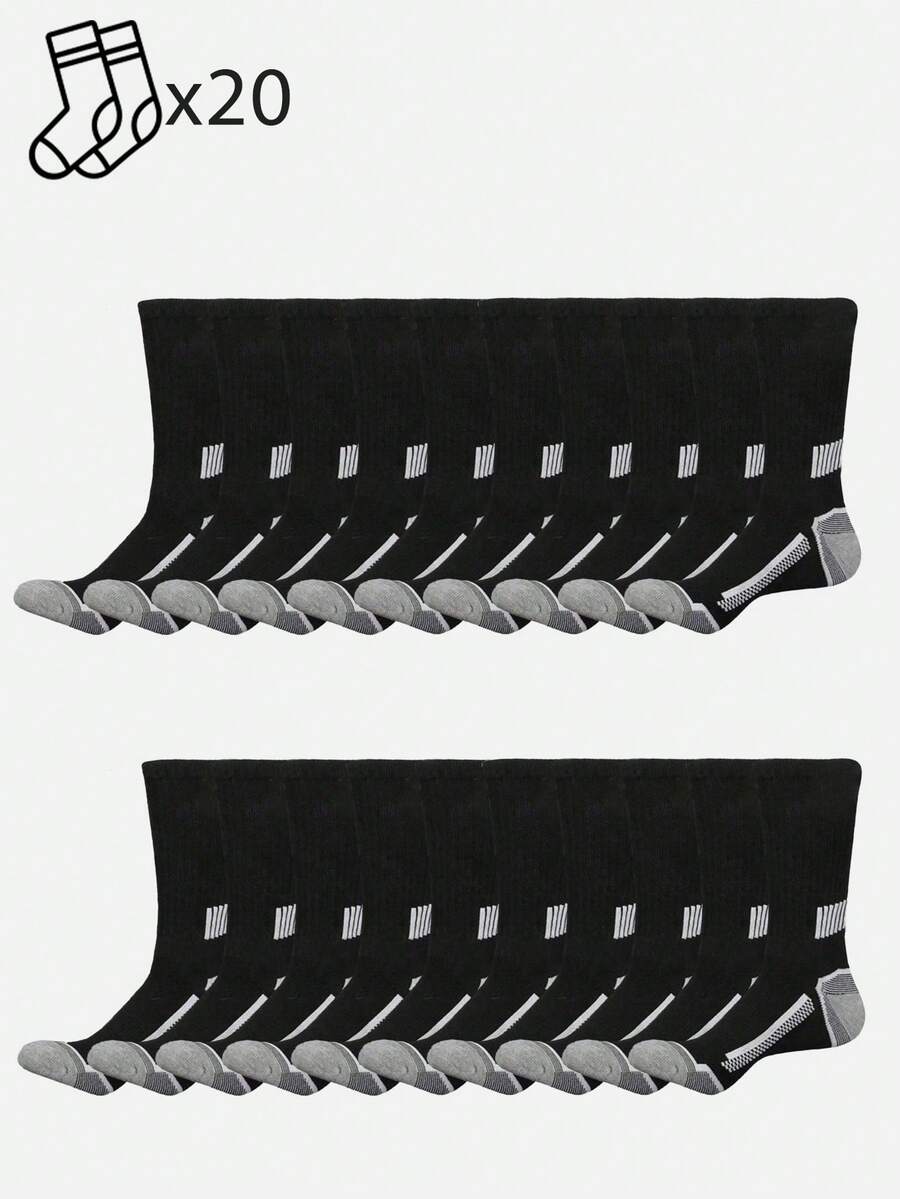 20 Pairs Mens Striped Cushione - Athletic Sock Cushion 评论和价格