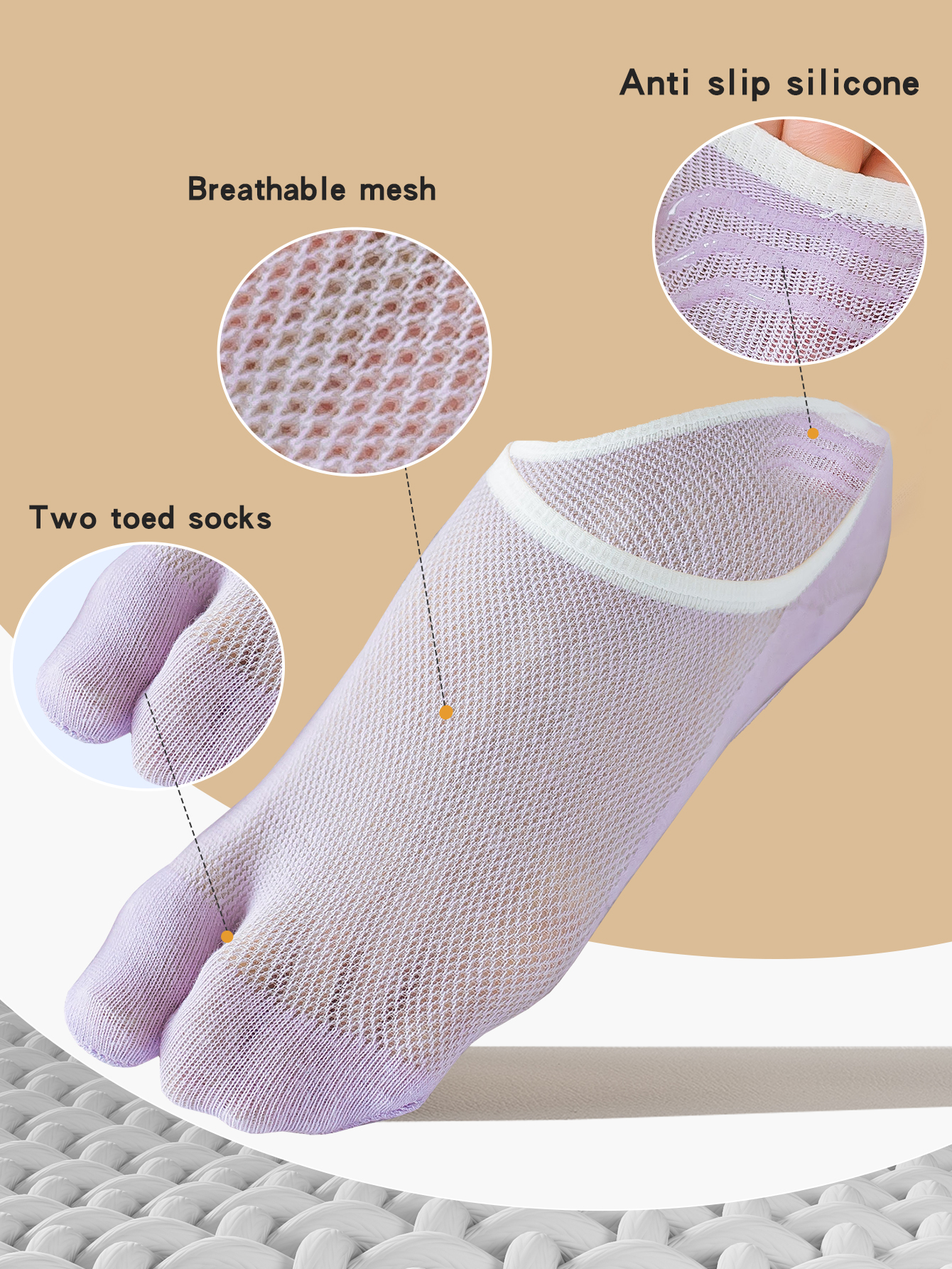 3 Pairs Women's Split-Toe Sock - Toe Sock Split 评论和价格
