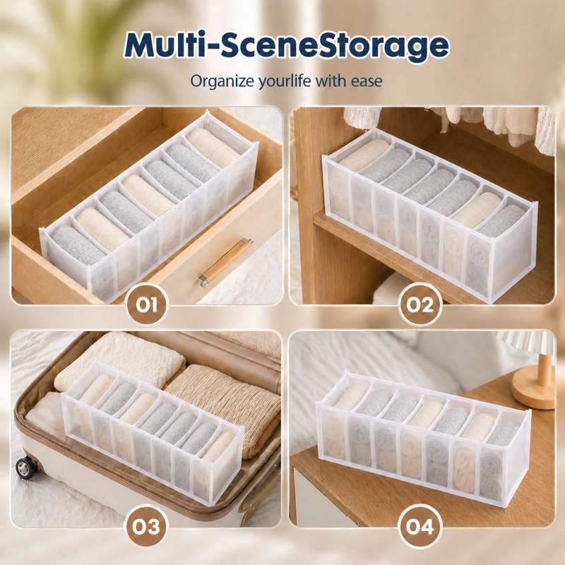 Drawer Organizers 6/7/11 Grids - Sock Organizer Tray 评论和价格