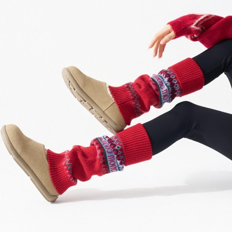 ​Fair Isle Knitted Leg Warmers - Boot Sock Slouchy 评论和价格