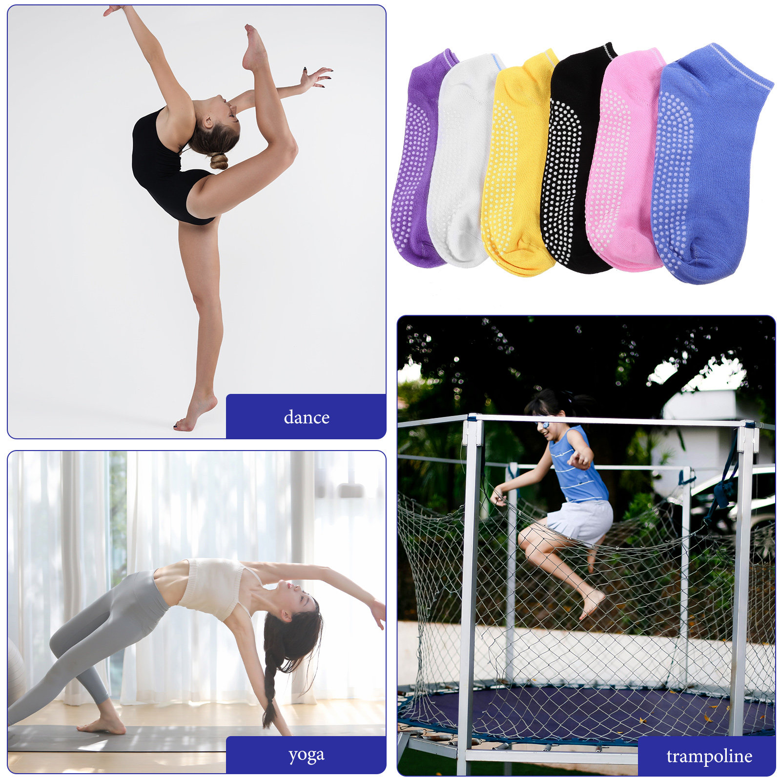 6Pairs Breathable Anti-Slip Yo - Grip Sock Yoga 评论和价格