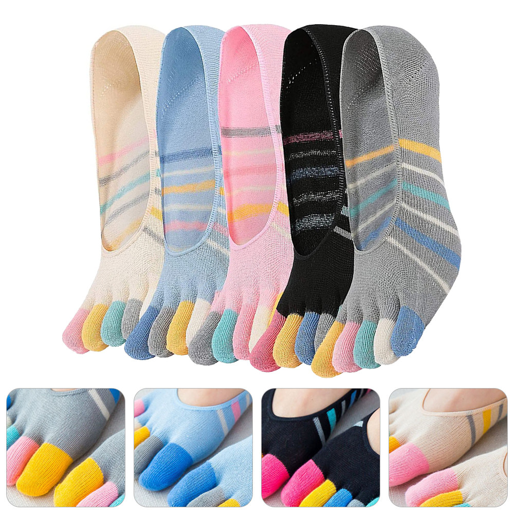 5Pairs Women Finger Toe Socks  - Invisibility Sock Loafer 评论和价格