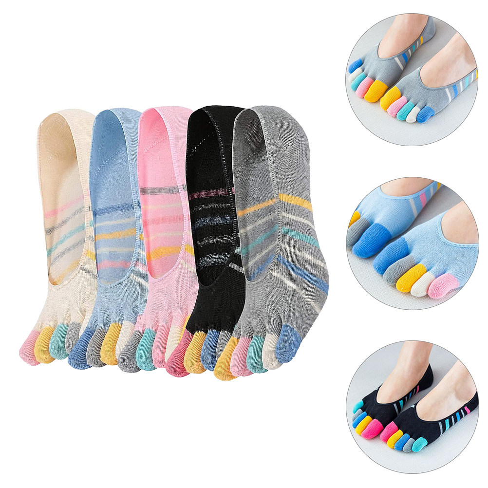 5Pairs Women Finger Toe Socks  - Invisibility Sock Loafer 评论和价格